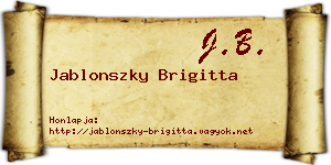 Jablonszky Brigitta névjegykártya